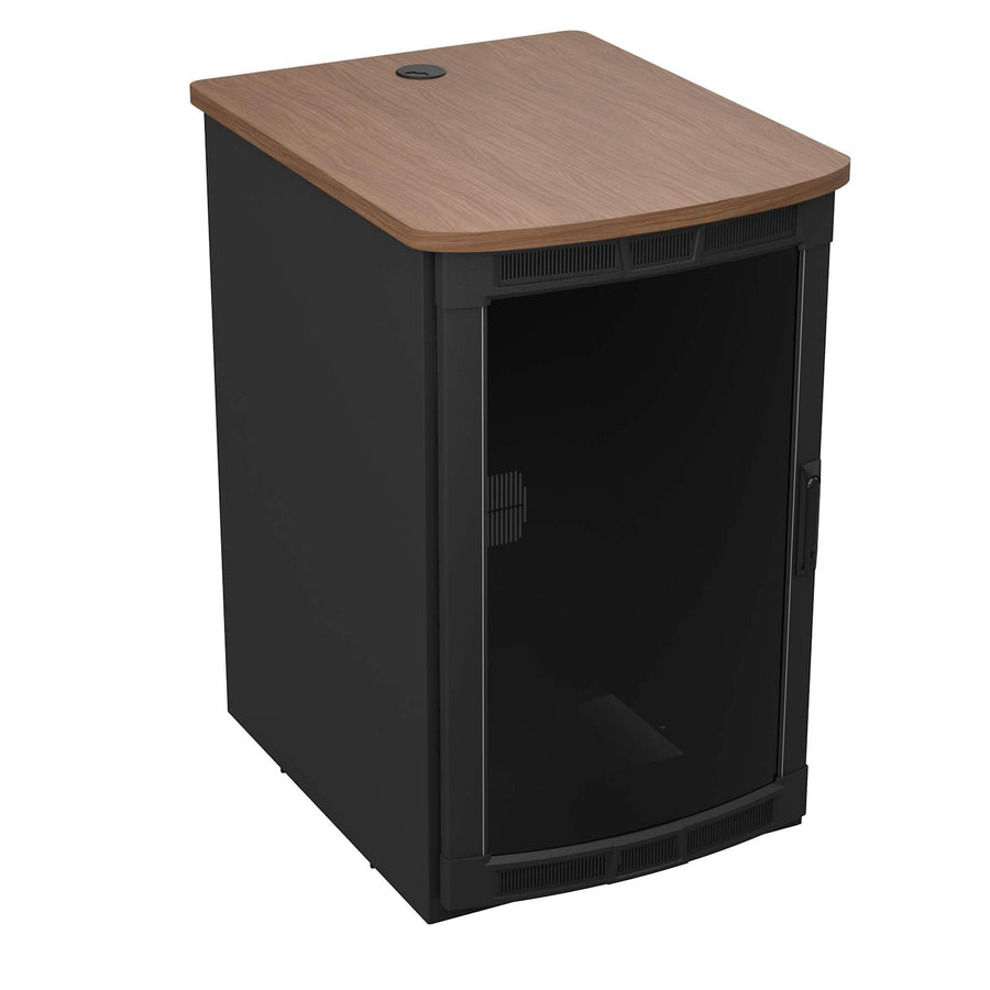 BGR-25SA27MDK-D0 Rolling Presentation Rack with Walnut Heights Top