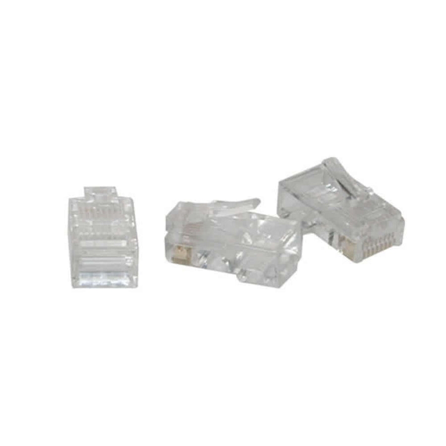 RJ45 Cat5 8x8 Modular Plug for Flat Stranded Cable Multipack - 100 Pack