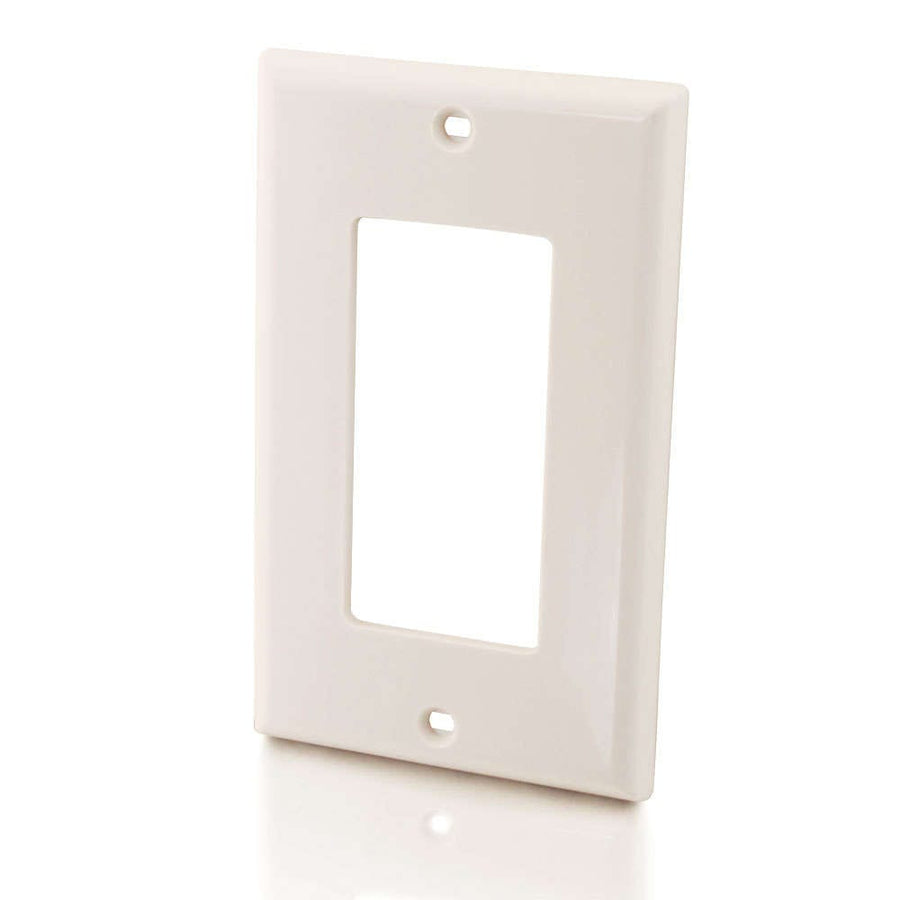 Decorative One Cutout Single Gang Wall Plate - White