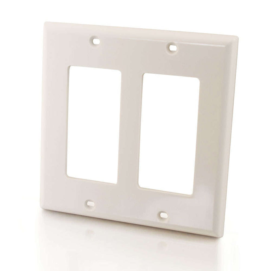 Decorative Two Cutout Double Gang Walls- White