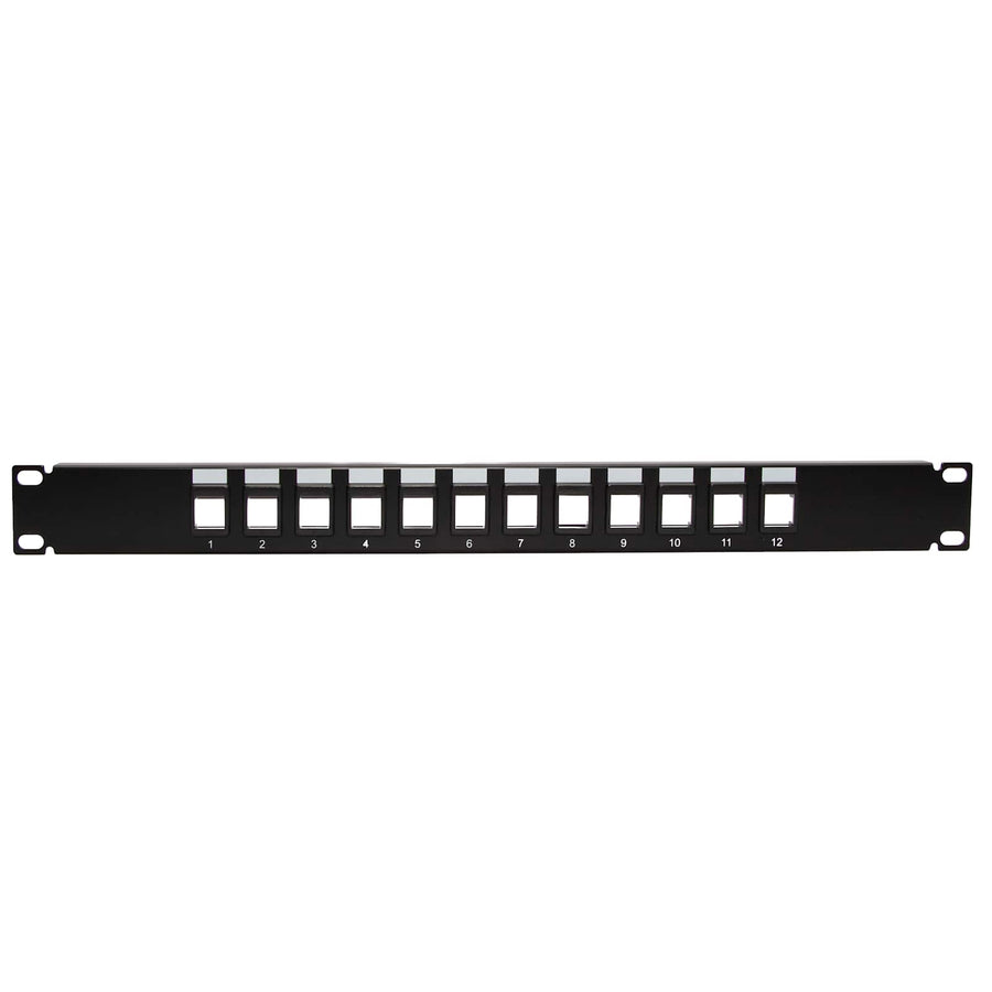12-Port Blank Keystone/Multimedia Patch Panel