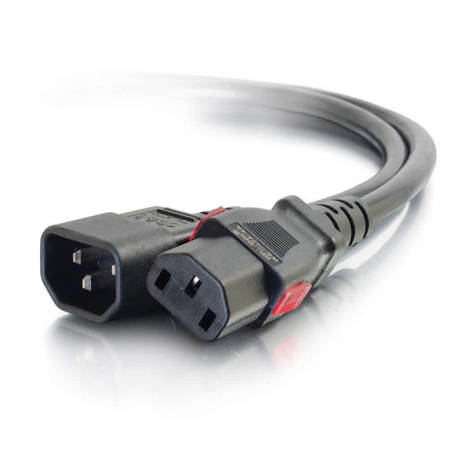 6ft (1.8m) Locking C14 to C13 10A 250V Power Cord - Black