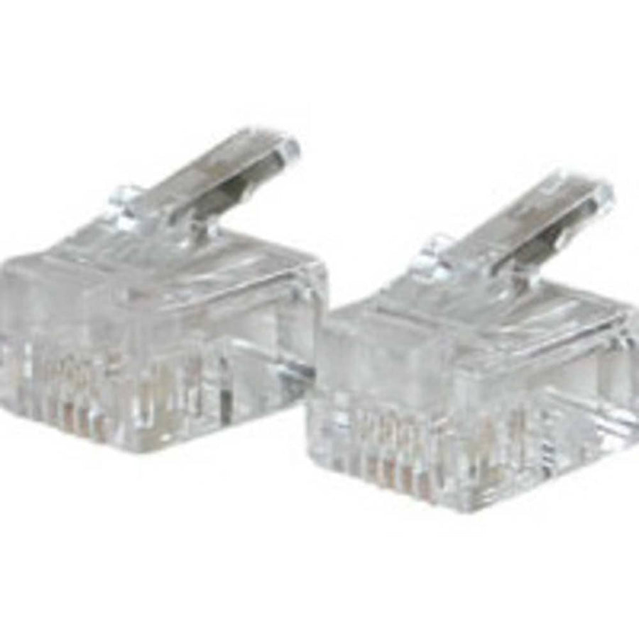RJ11 6x4 Modular Plug for Round Solid Cable Multipack - 50 Pack