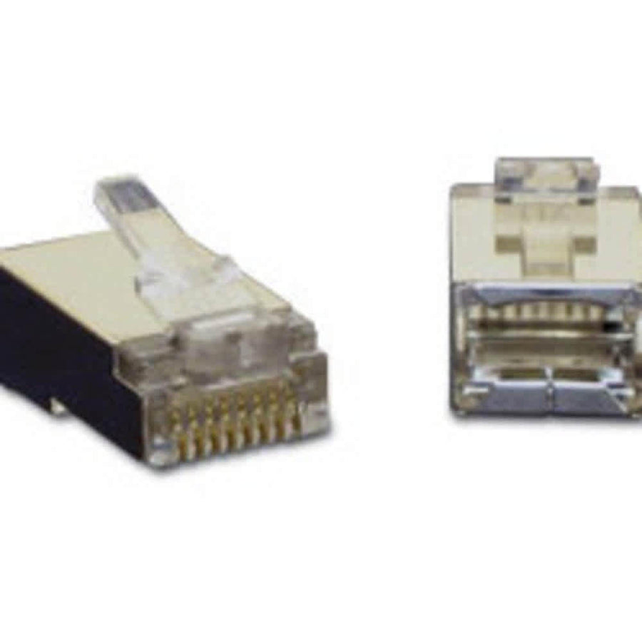 RJ45 Shielded Cat5 Modular Plug (with Load Bar) for Round Solid or Stranded Cable Multipack 10 Pack