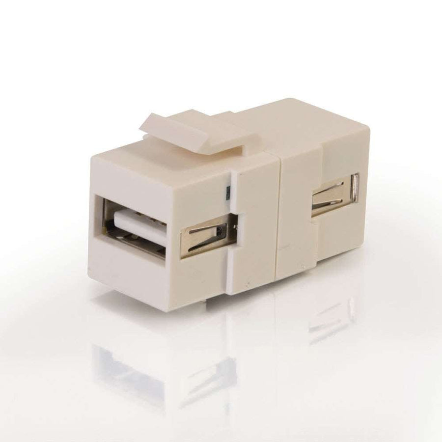 Snap-In USB A/A Female Keystone Insert Module - White
