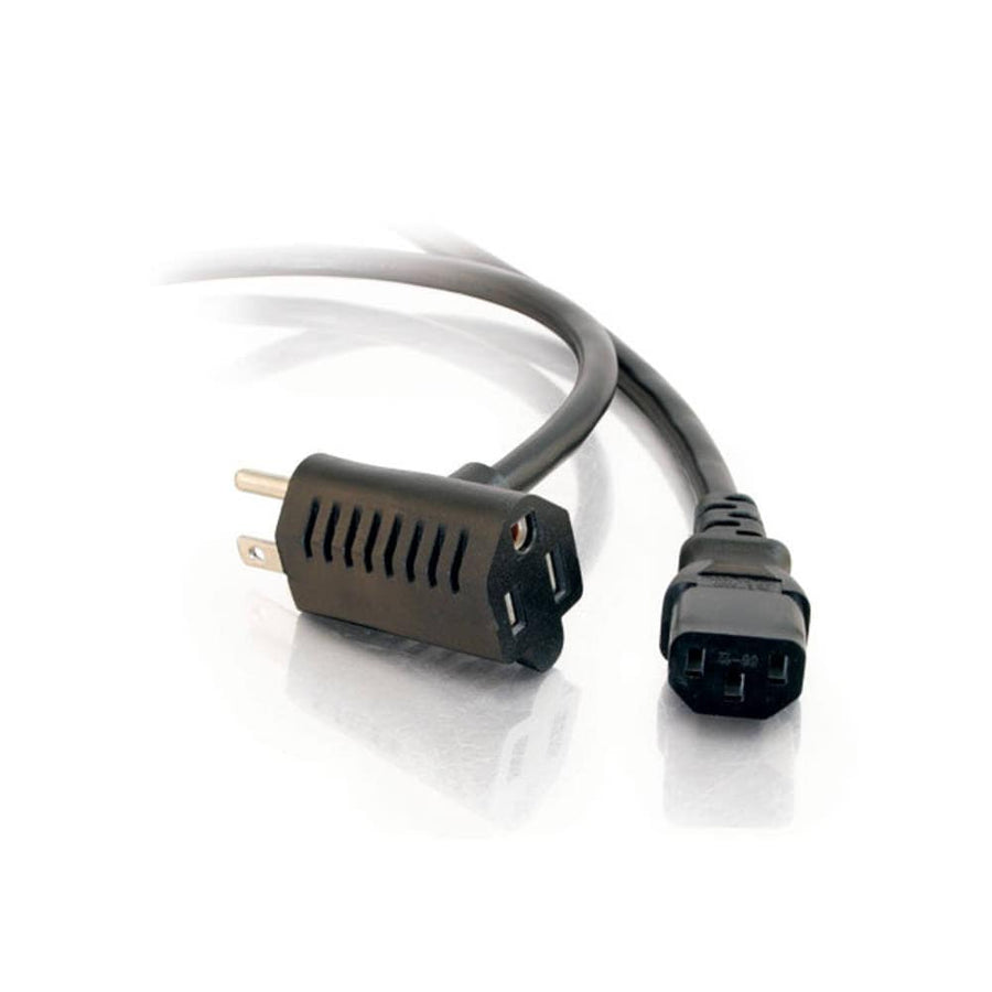 3ft (0.9m) 16 AWG Universal Power Cord With Extra Outlet