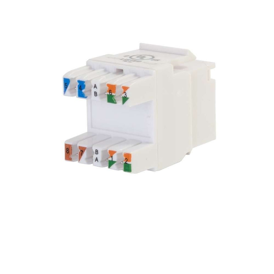 180° Cat6 RJ45 UTP Keystone Jack - White