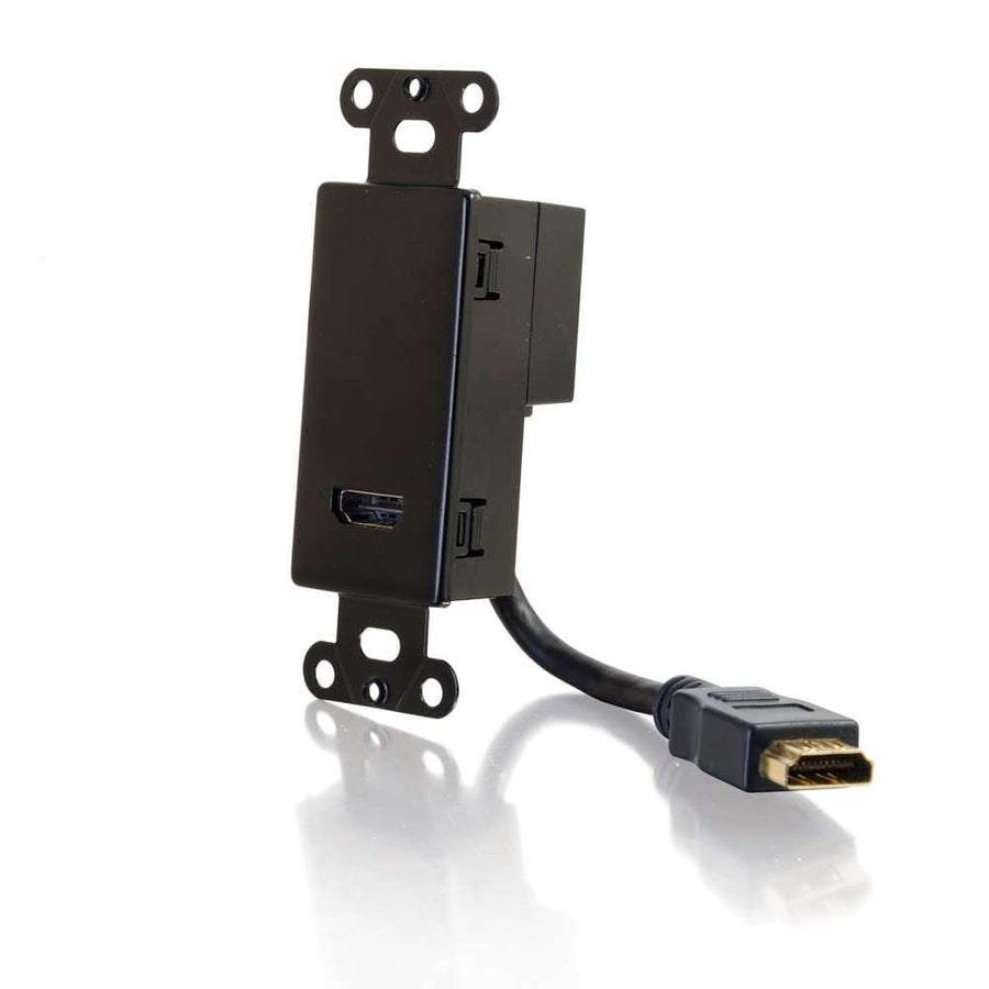 HDMI Pass Through Wall Plate - Black