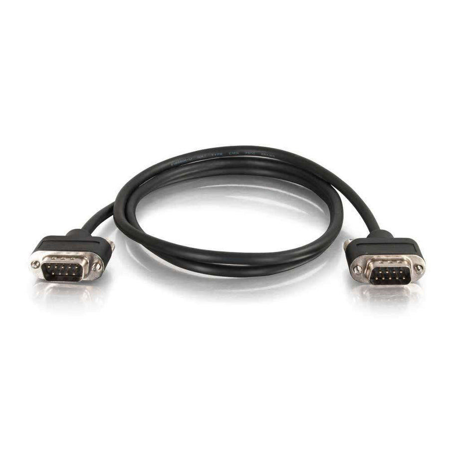 6ft (1.8m) Serial RS232 DB9 Null Modem Cable with Low Profile Connectors M/M - In-Wall CMG-Rated