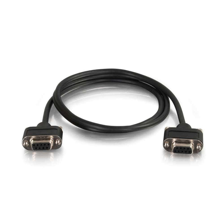 6ft (1.8m) Serial RS232 DB9 Null Modem Cable with Low Profile Connectors F/F - In-Wall CMG-Rated