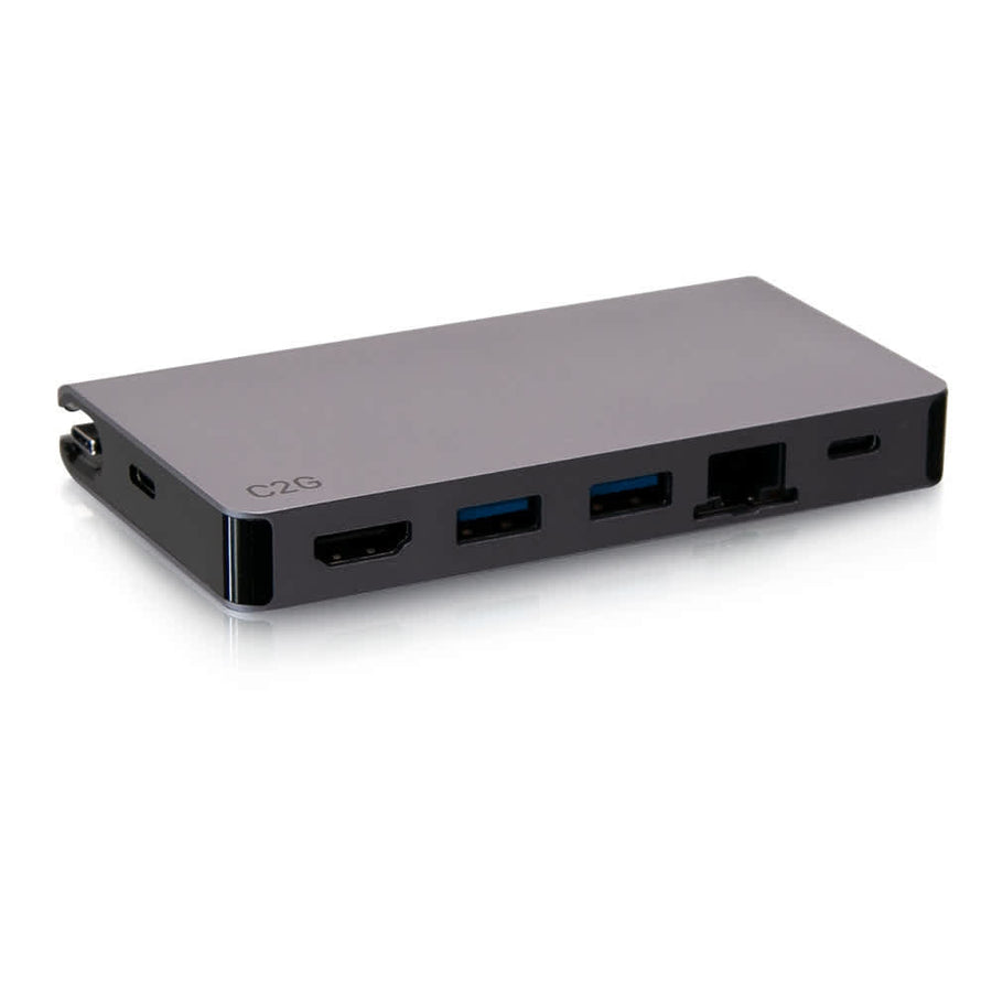 USB-C 5-in-1 Compact Dock with HDMI, 2x USB-A, Ethernet, and USB-C Power Delivery