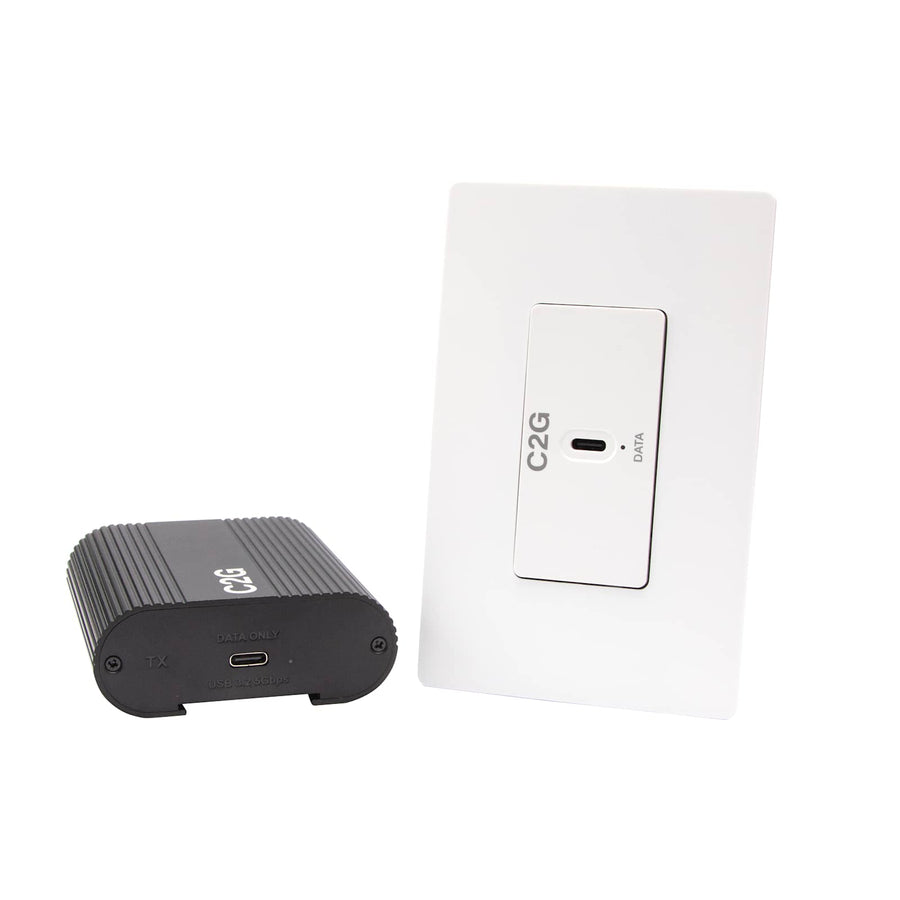 Superbooster® 1-Port USB-C® over Cat6A Box to Wall Plate Extender Kit - USB 3.2 Gen 1 (5 Gbps)