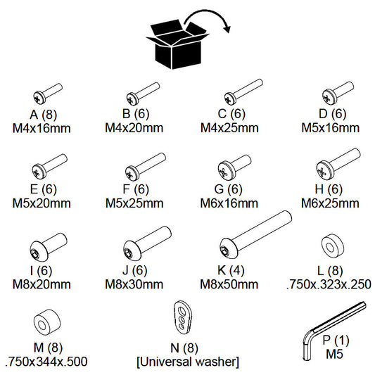 FHBU - Chief - Universal Hardware Kit for Large and Medium Fusion