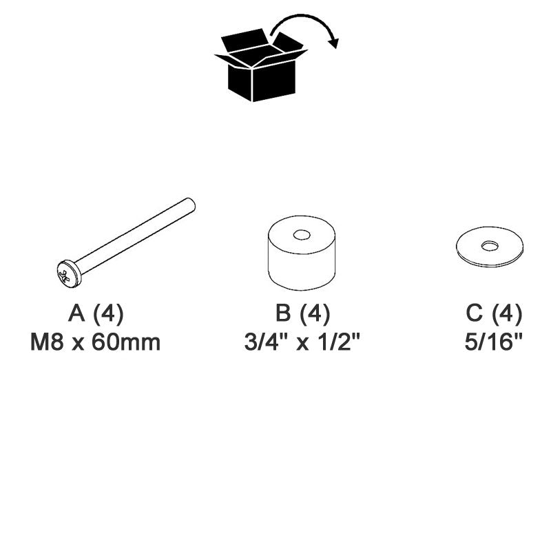 PAC60 - Chief - PAC60 M8 x 60mm Hardware Kit
