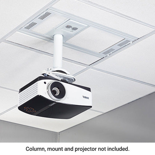 CMS491CP2 - Chief - 1 x 2 Above Suspended Ceiling Storage Box and Column Drop with 2Gang Filter Surge