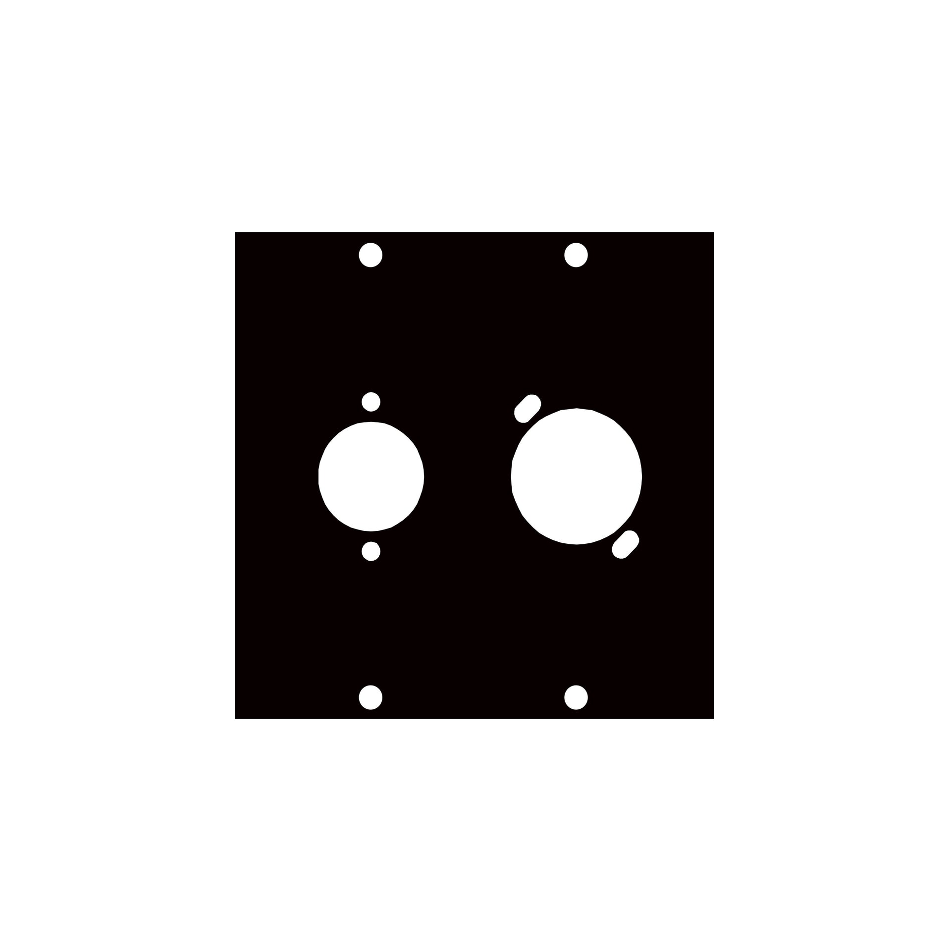 COMBO2 - Middle Atlantic - UCP Module with Two Mixed Gender XLR Punchouts