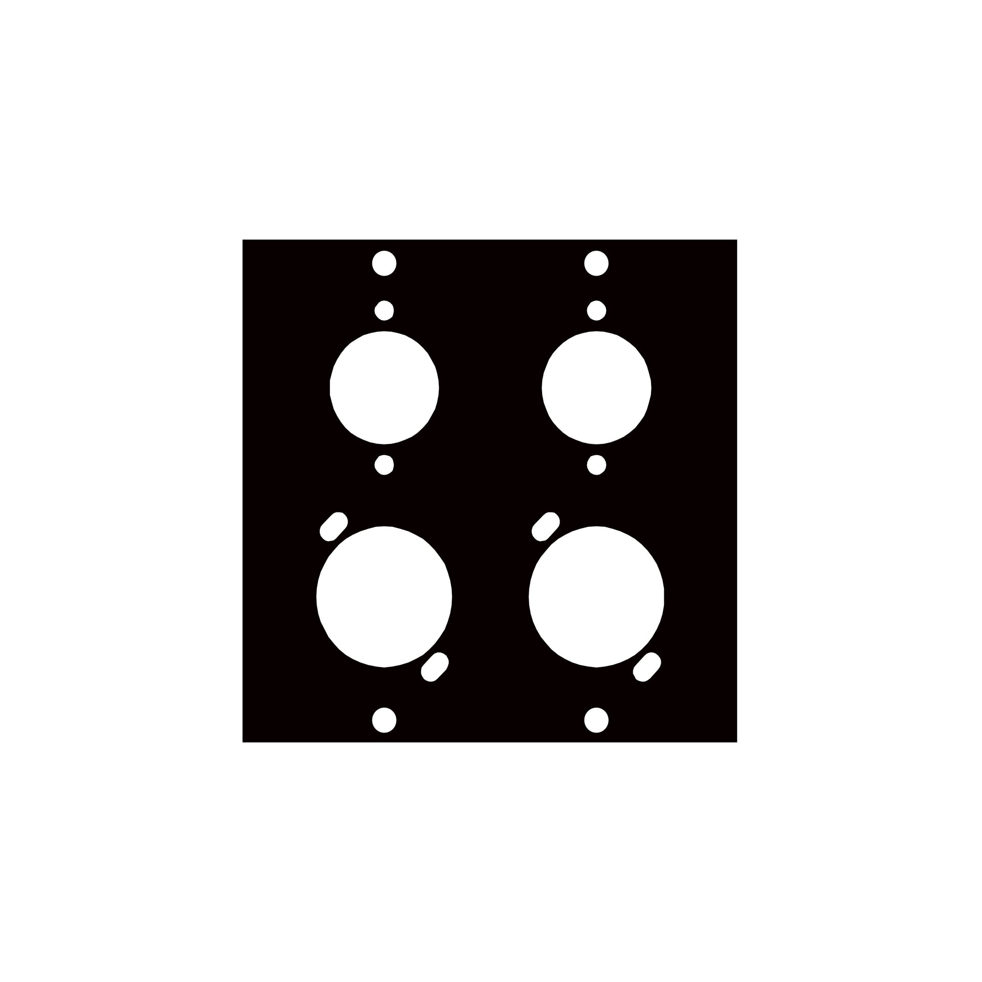 COMBO4 - Middle Atlantic - UCP Module with Four Mixed Gender XLR Punchouts