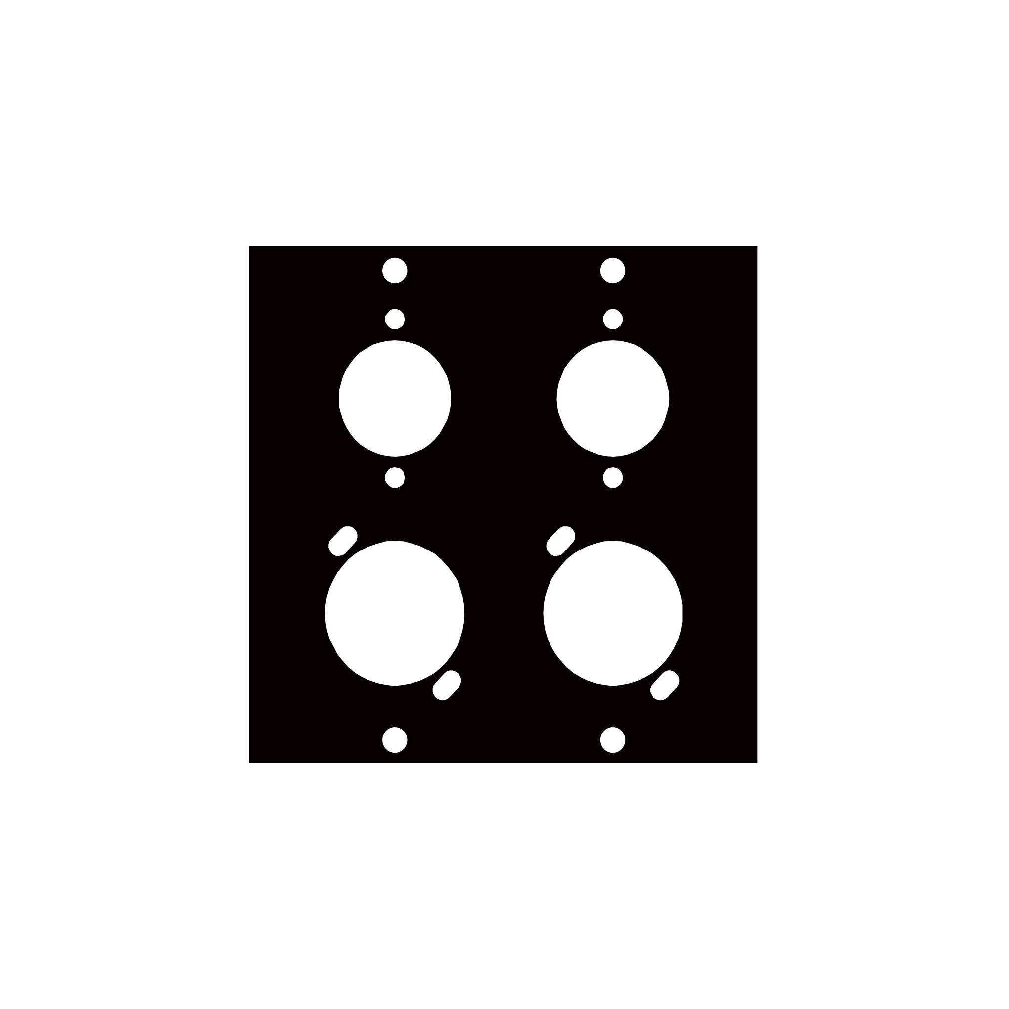 COMBO4 - Middle Atlantic - UCP Module with Four Mixed Gender XLR Punchouts