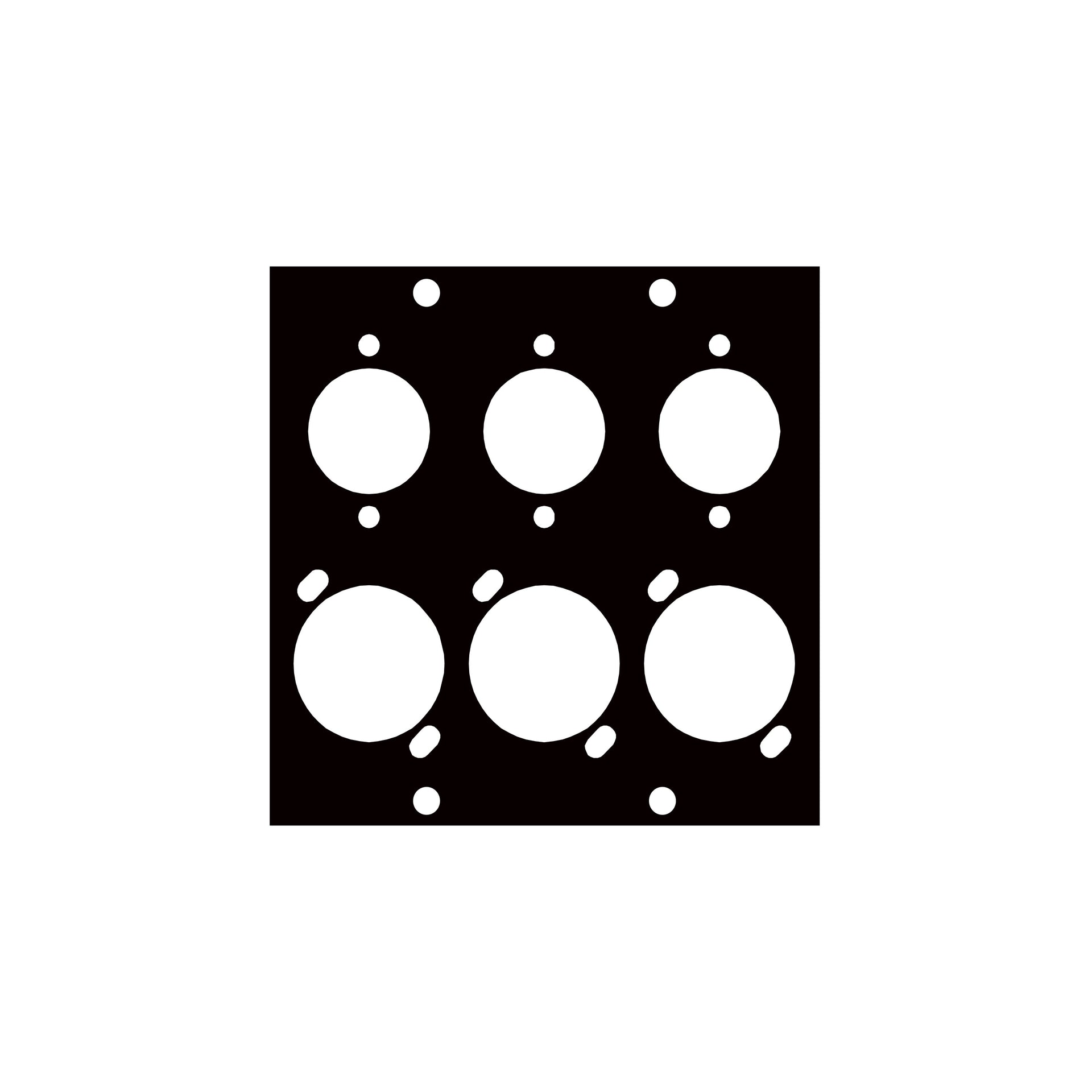 COMBO6 - Middle Atlantic - UCP Module with Six Mixed Gender XLR Punchouts
