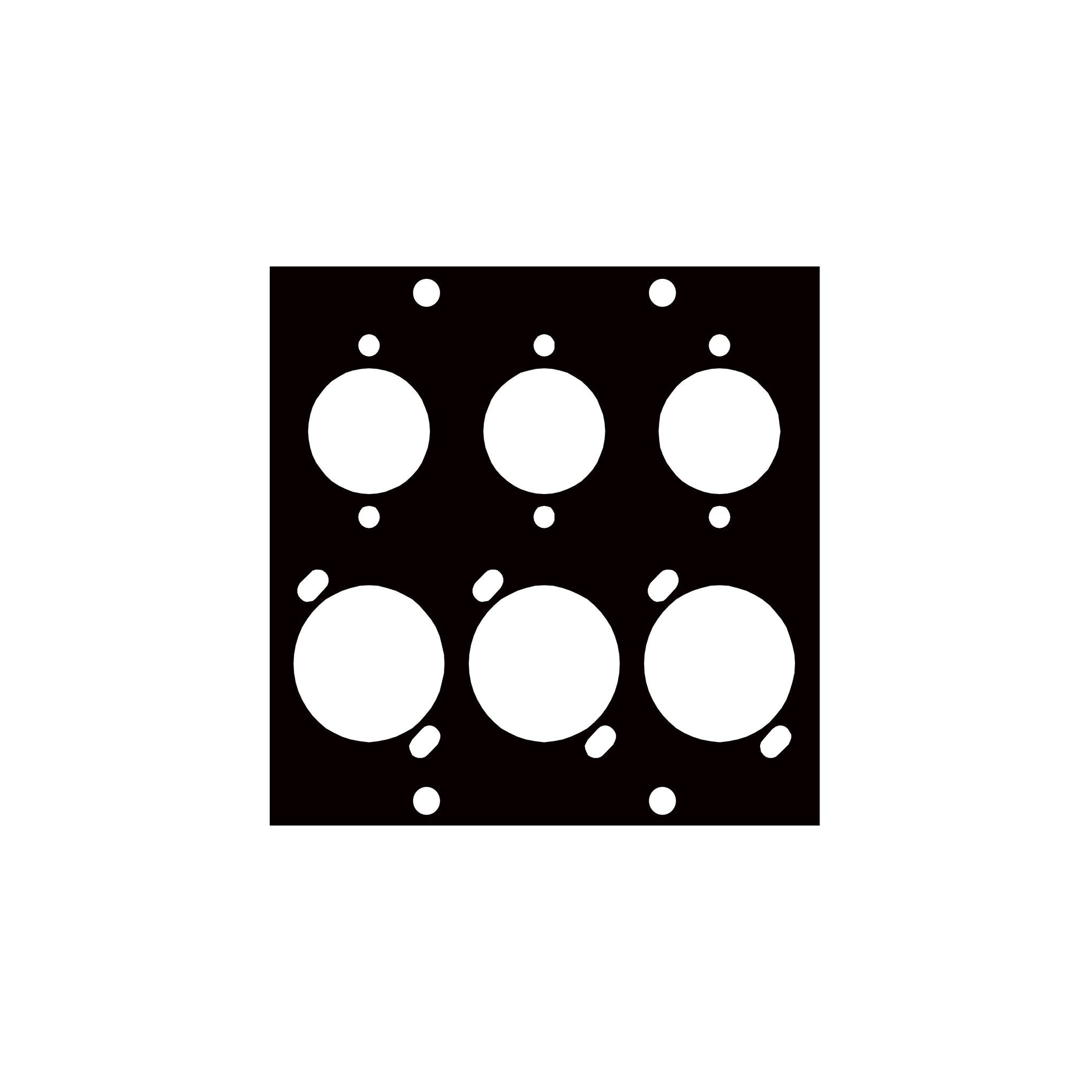 COMBO6 - Middle Atlantic - UCP Module with Six Mixed Gender XLR Punchouts