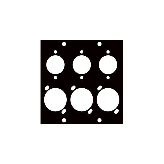 COMBO6 - Middle Atlantic - UCP Module with Six Mixed Gender XLR Punchouts