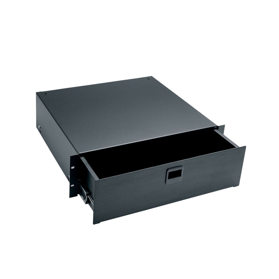 3 RU Rackmount Drawer, Black Brushed and Anodized