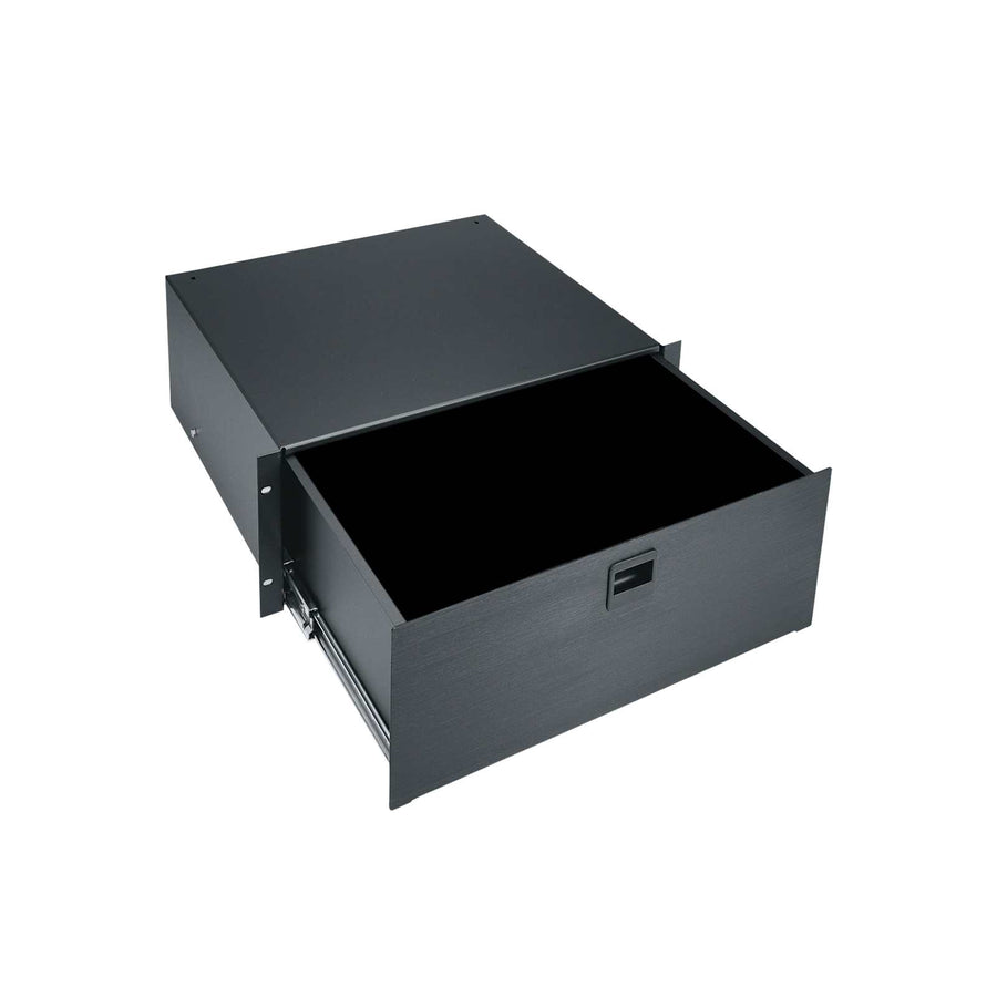 4 RU Rackmount Drawer, Black Brushed and Anodized