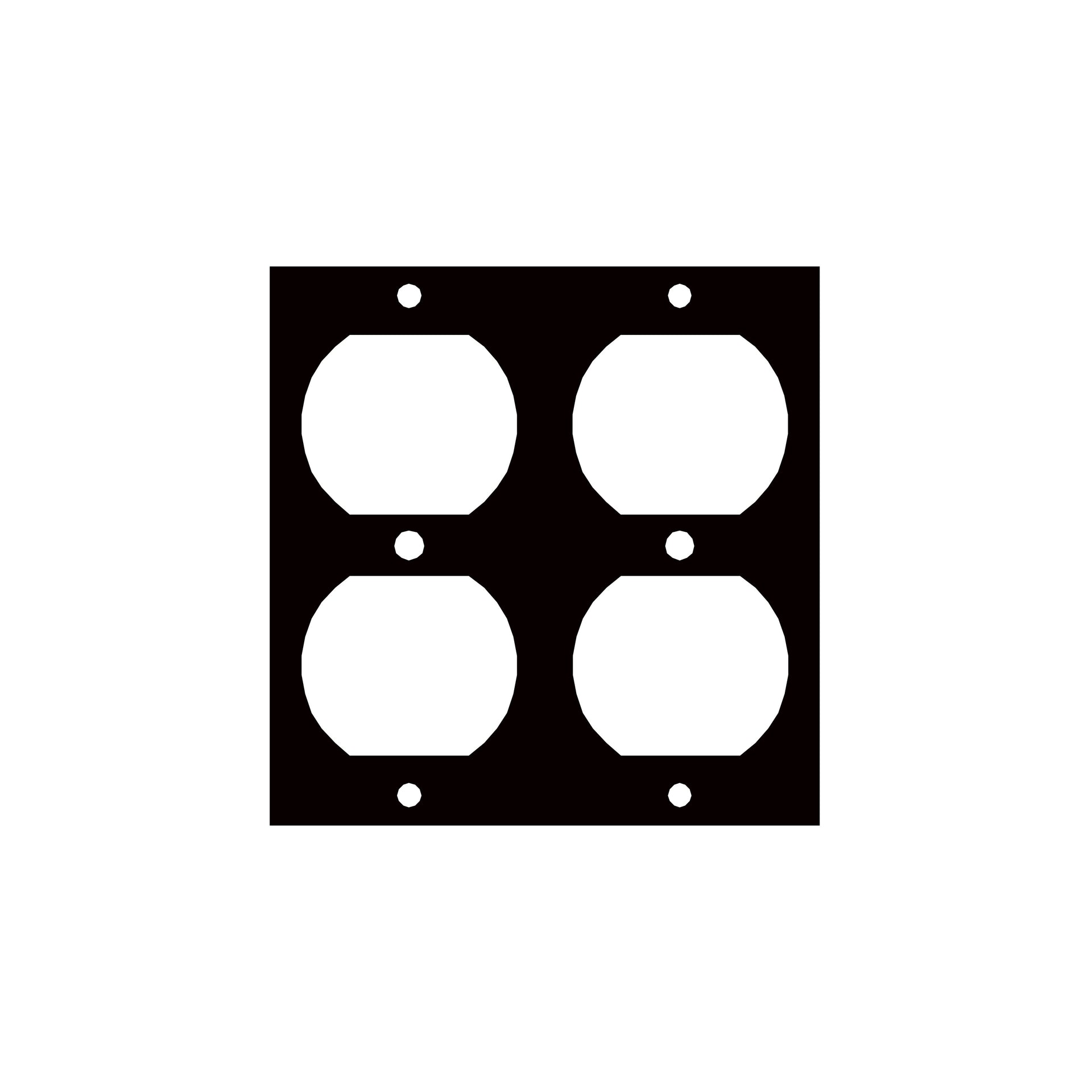 DUP2 - Middle Atlantic - UCP Module with Two Duplex Punchout