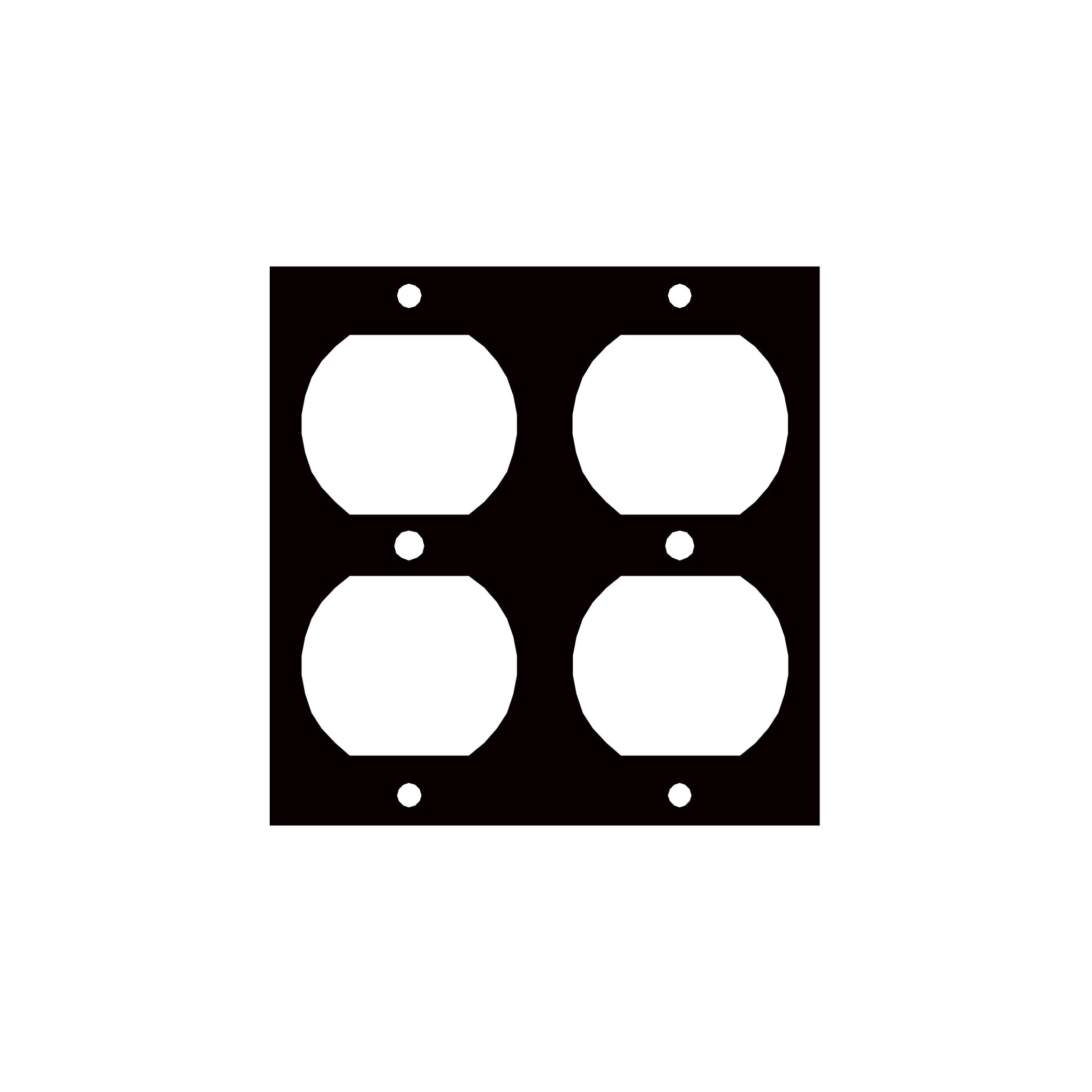 DUP2 - Middle Atlantic - UCP Module with Two Duplex Punchout