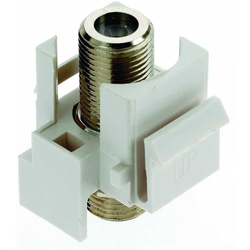 F Connector Insert in White - 5 Pack