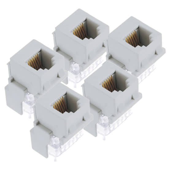 RJ-25 6 Wire Telephone Inesrt in White - 5 Pack