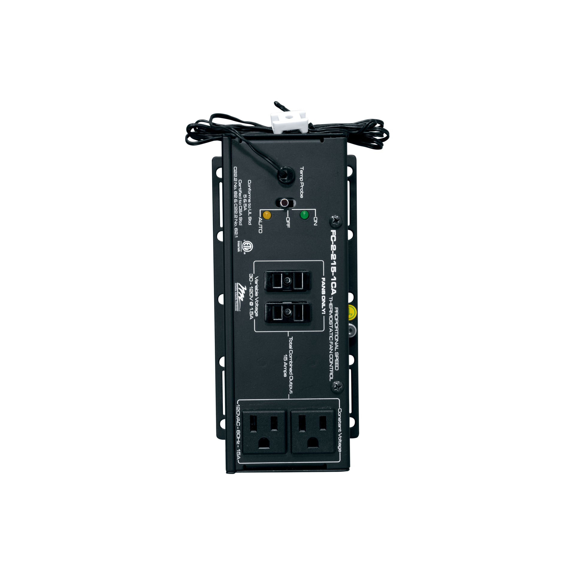FC-2-215-1CA - Middle Atlantic - Stand Alone Thermostatic Fan Controller 2 fans