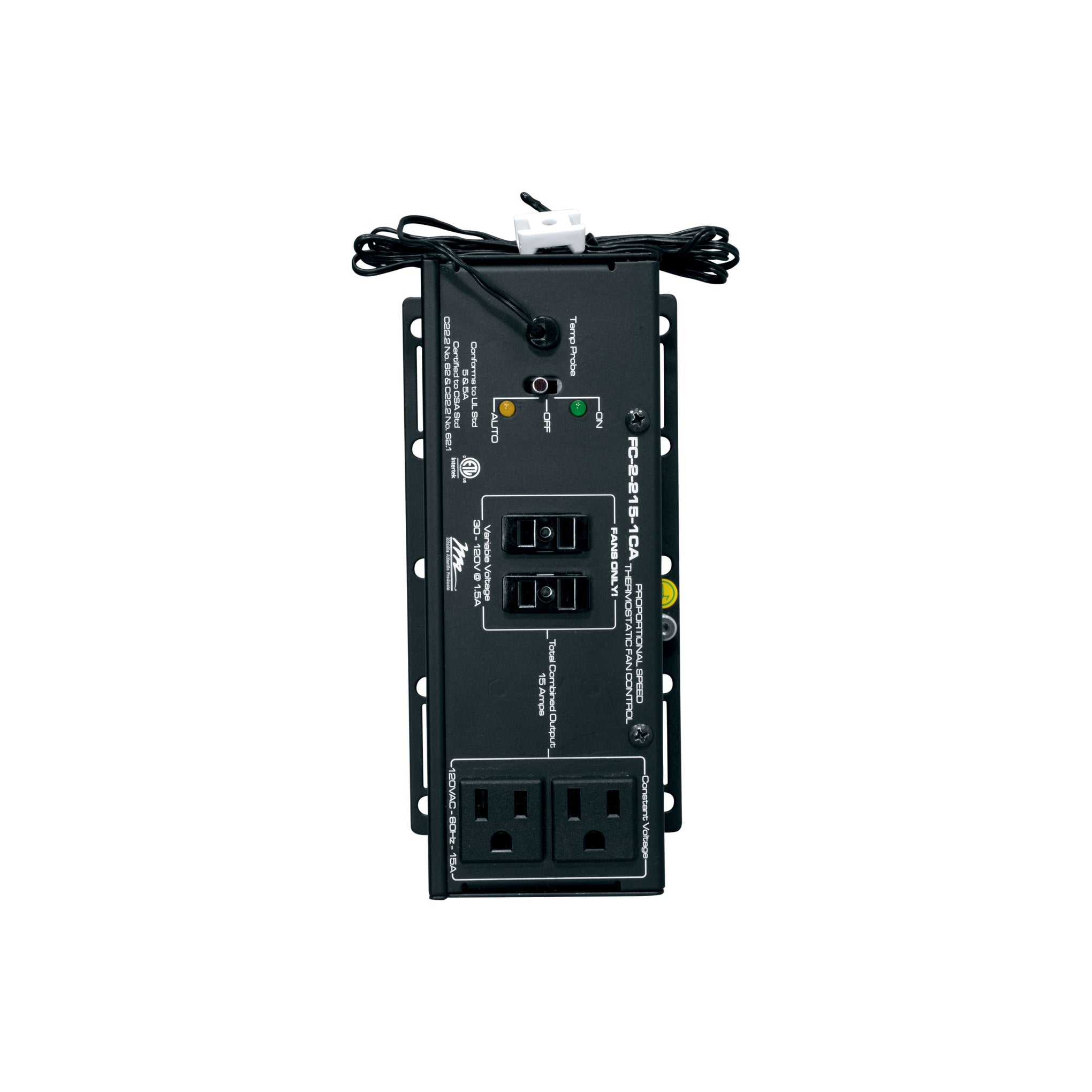 FC-2-215-1CA - Middle Atlantic - Stand Alone Thermostatic Fan Controller 2 fans