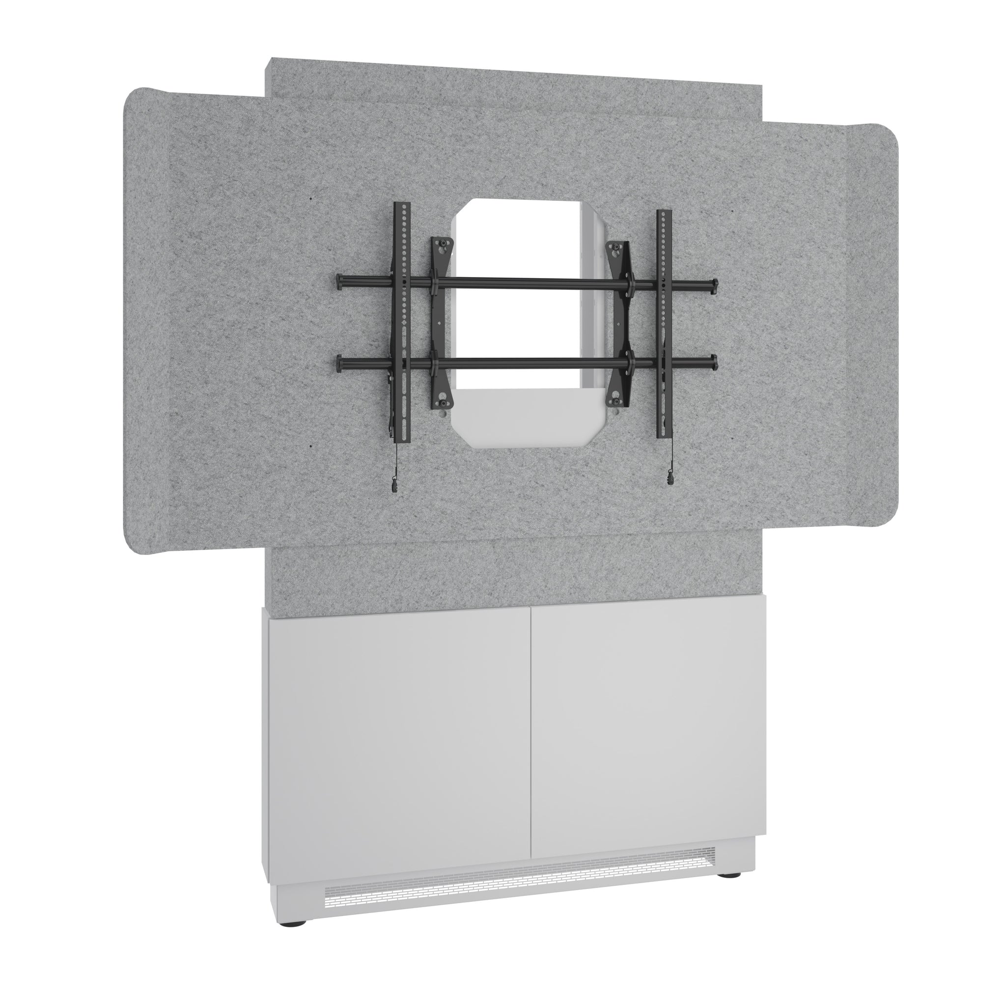 FM-DS-4875FW-BD8W - Middle Atlantic - Forum FloortoWall Mounted 48 2Bay Display Stand for 1 56 to 65 Display Light Finish
