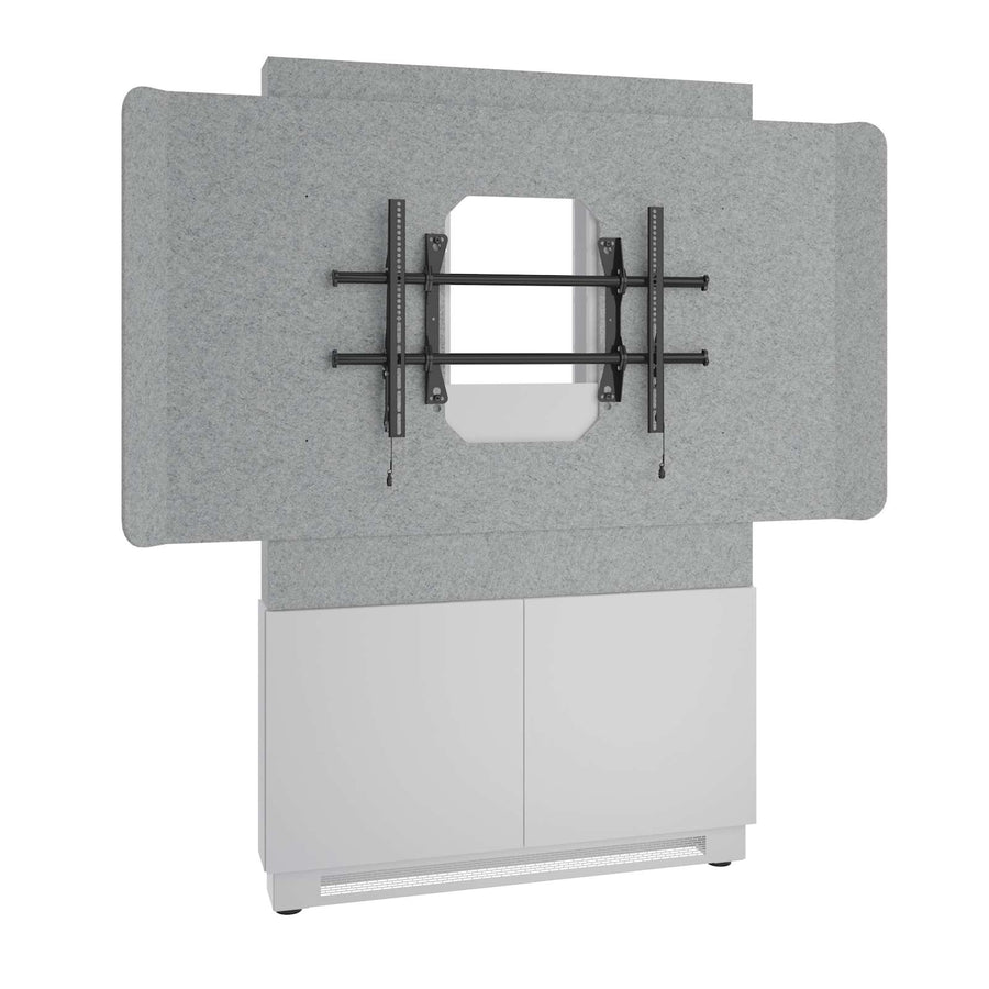 Forum™ Floor-to-Wall Mounted 48" (2-Bay) Display Stand for (1) 56" to 65" Display, Light Colorway