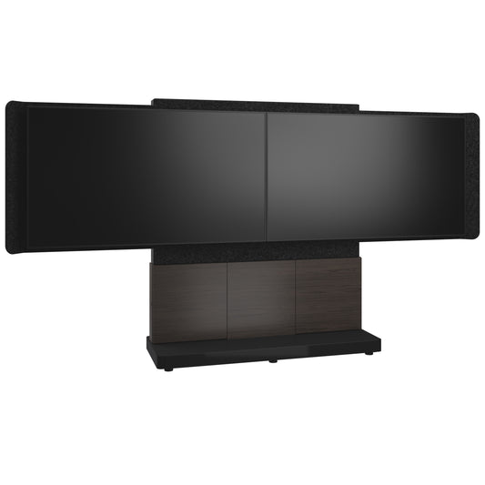 FM-DS-6675FS-HA3B - Middle Atlantic - Forum FreeStanding 66 3 Bay Display Stand for 2 56 to 65 Display Dark Finish