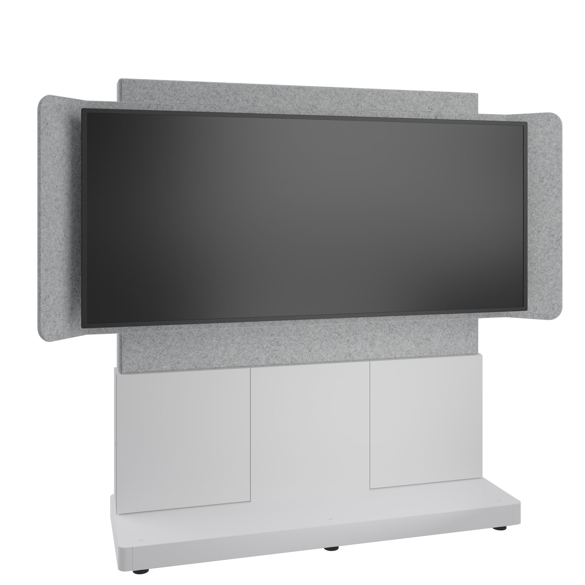 FM-DS-6675FS-KD8W - Middle Atlantic - Forum FreeStanding 66 3 Bay Display Stand for 1 81 219 UltraWide Display Light Finish