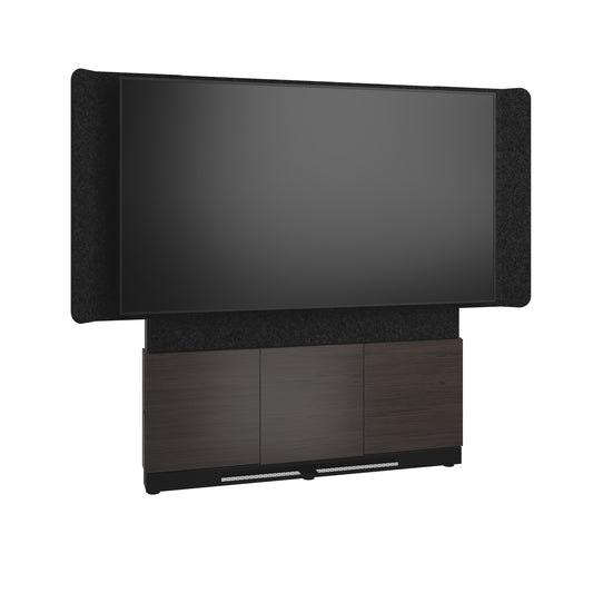 FM-DS-6675FW-DA3B - Middle Atlantic - Forum FloortoWall Mounted 66 3 Bay Display Stand for 1 70 to 75 Display Dark Finish