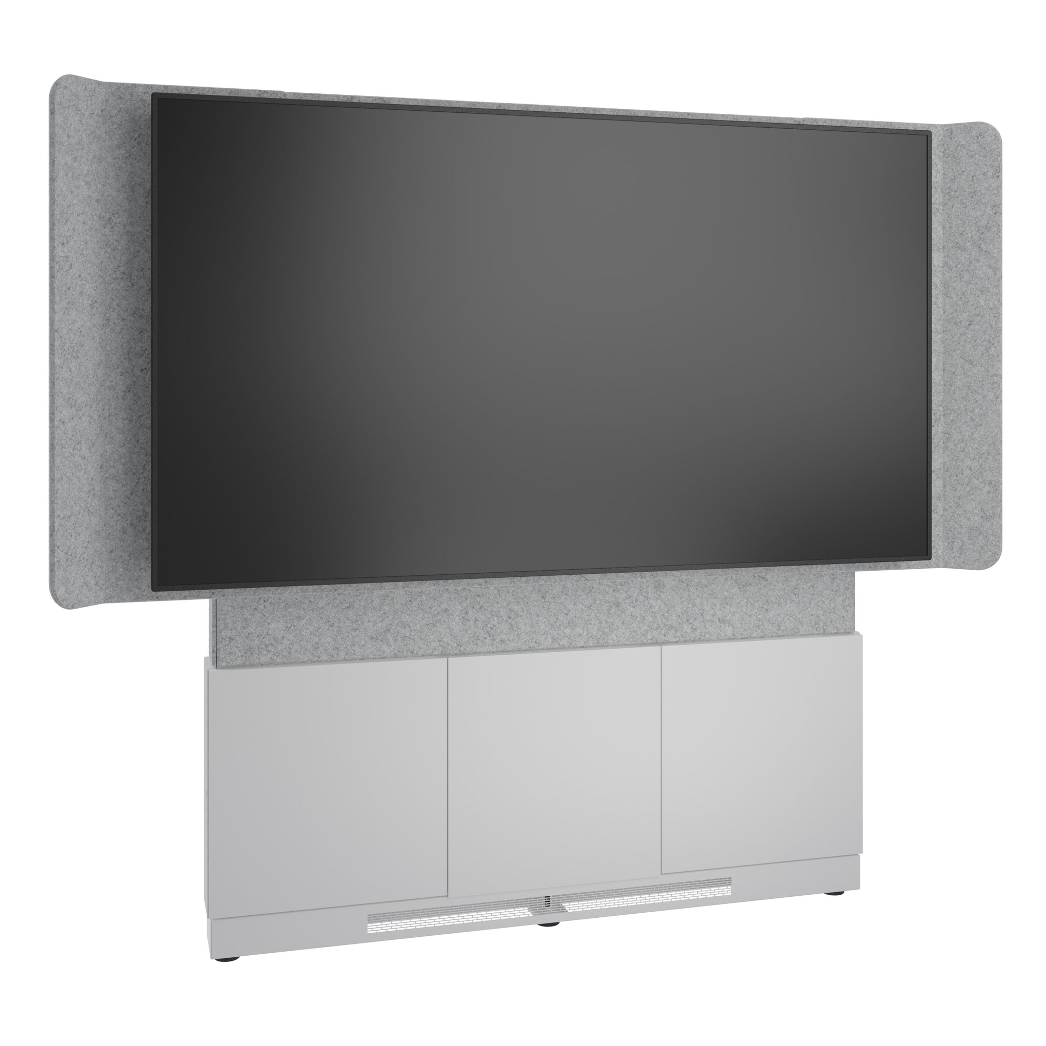 FM-DS-6675FW-DD8W - Middle Atlantic - Forum FloortoWall Mounted 66 3 Bay Display Stand for 1 70 to 75 Display Light Finish