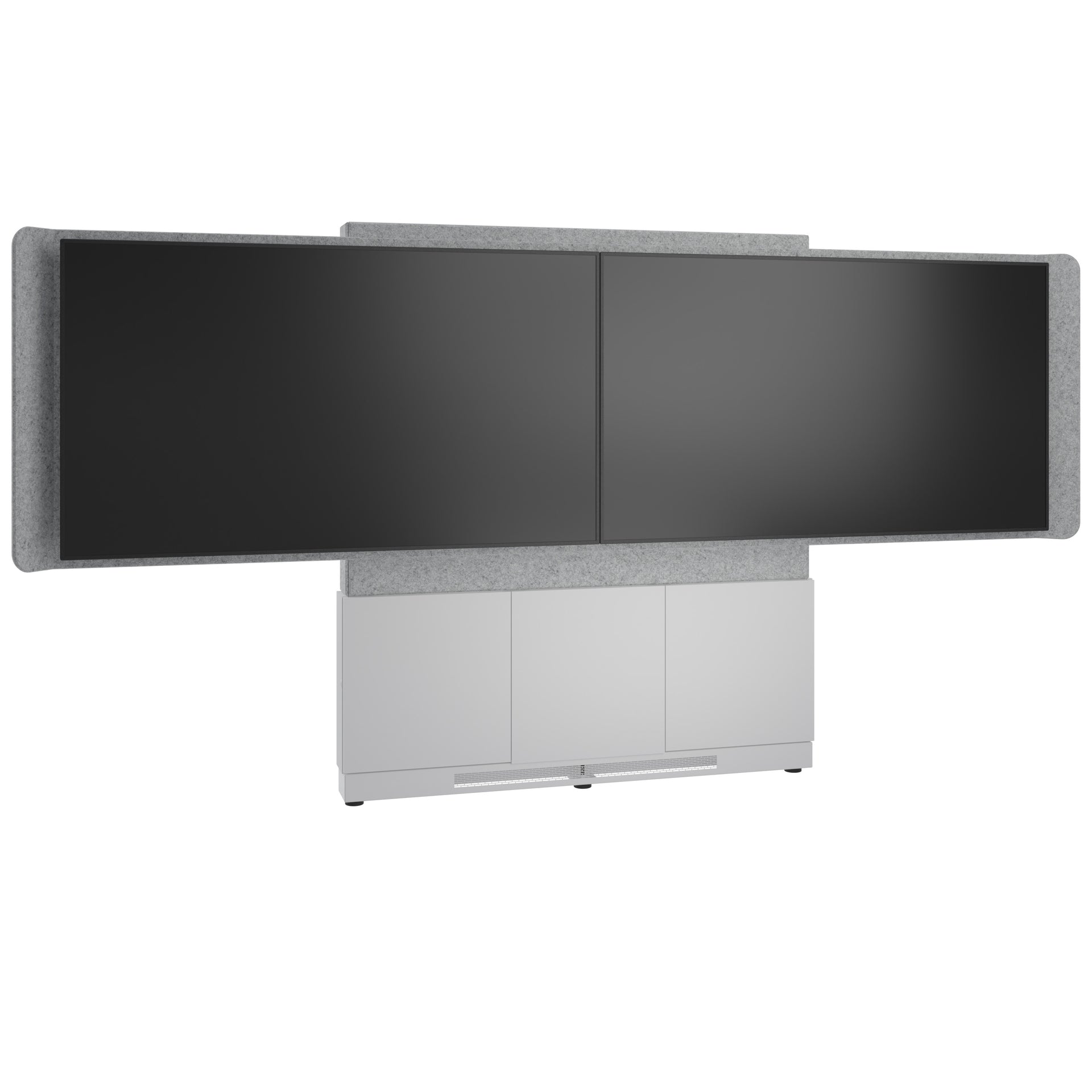 FM-DS-6675FW-GD8W - Middle Atlantic - Forum FloortoWall Mounted 66 3 Bay Display Stand for 2 50 to 55 Display Light Finish