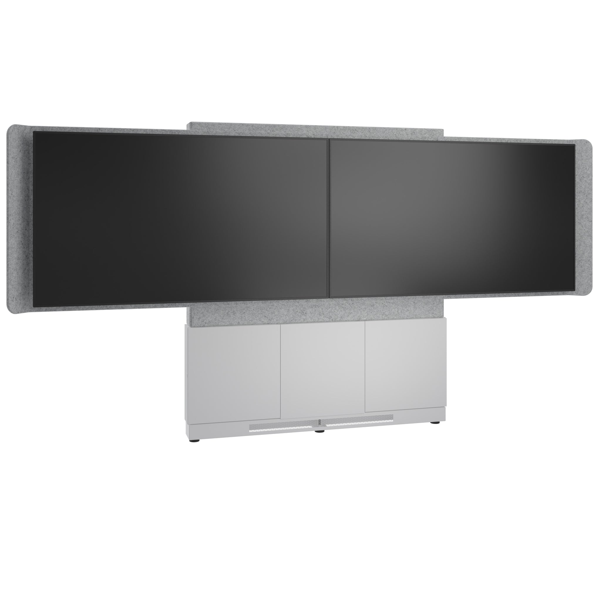FM-DS-6675FW-GD8W - Middle Atlantic - Forum FloortoWall Mounted 66 3 Bay Display Stand for 2 50 to 55 Display Light Finish