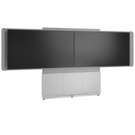 FM-DS-6675FW-GD8W - Middle Atlantic - Forum FloortoWall Mounted 66 3 Bay Display Stand for 2 50 to 55 Display Light Finish