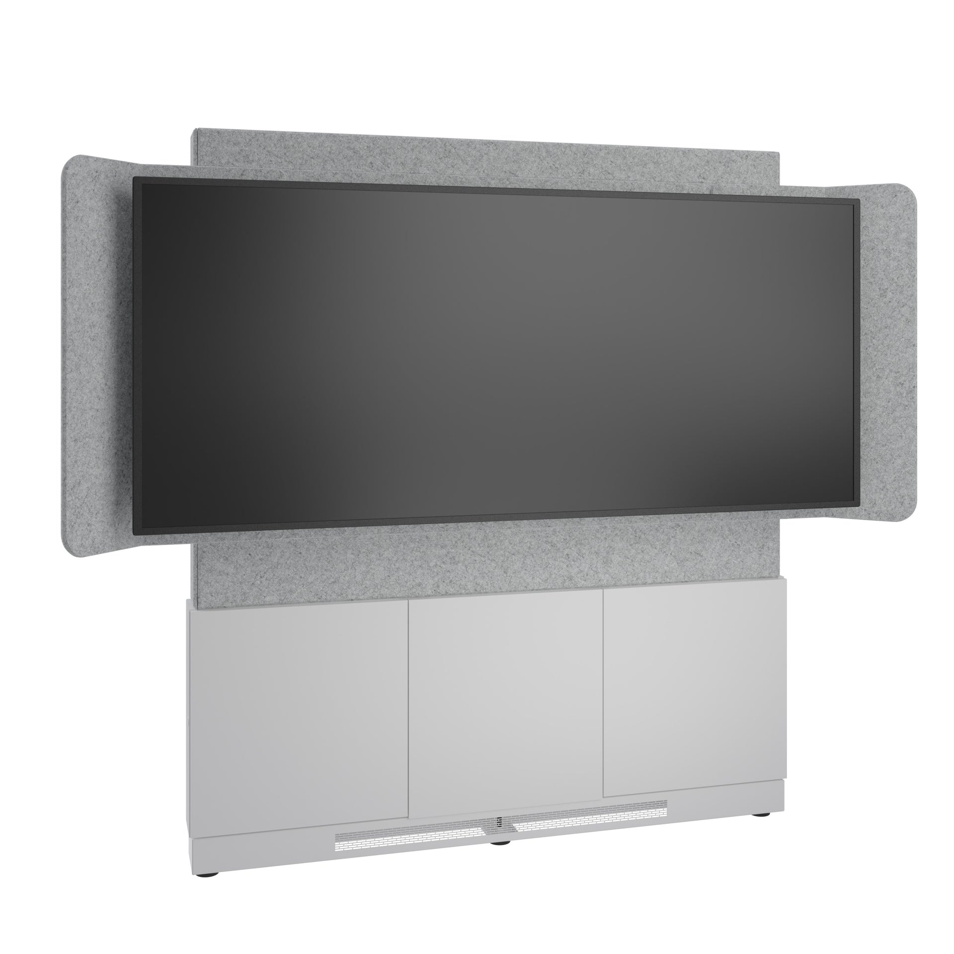 FM-DS-6675FW-KD8W - Middle Atlantic - Forum FloortoWall Mounted 66 3 Bay Display Stand for 1 81 219 UltraWide Display Light Finish