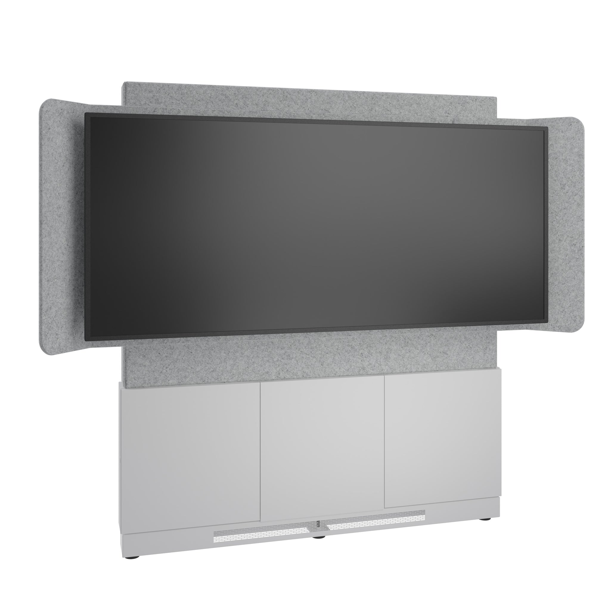 FM-DS-6675FW-KD8W - Middle Atlantic - Forum FloortoWall Mounted 66 3 Bay Display Stand for 1 81 219 UltraWide Display Light Finish