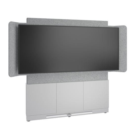 FM-DS-6675FW-KD8W - Middle Atlantic - Forum FloortoWall Mounted 66 3 Bay Display Stand for 1 81 219 UltraWide Display Light Finish