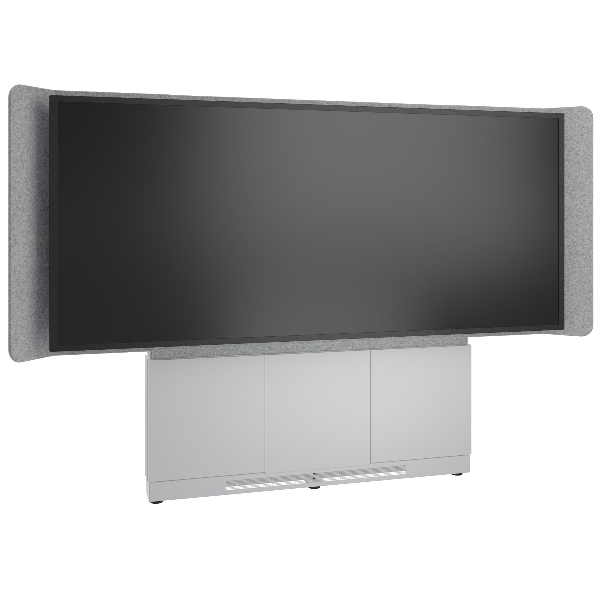 FM-DS-6675FW-LD8W - Middle Atlantic - Forum FloortoWall Mounted 66 3 Bay Display Stand for 1 105 219 UltraWide Display Light Finish