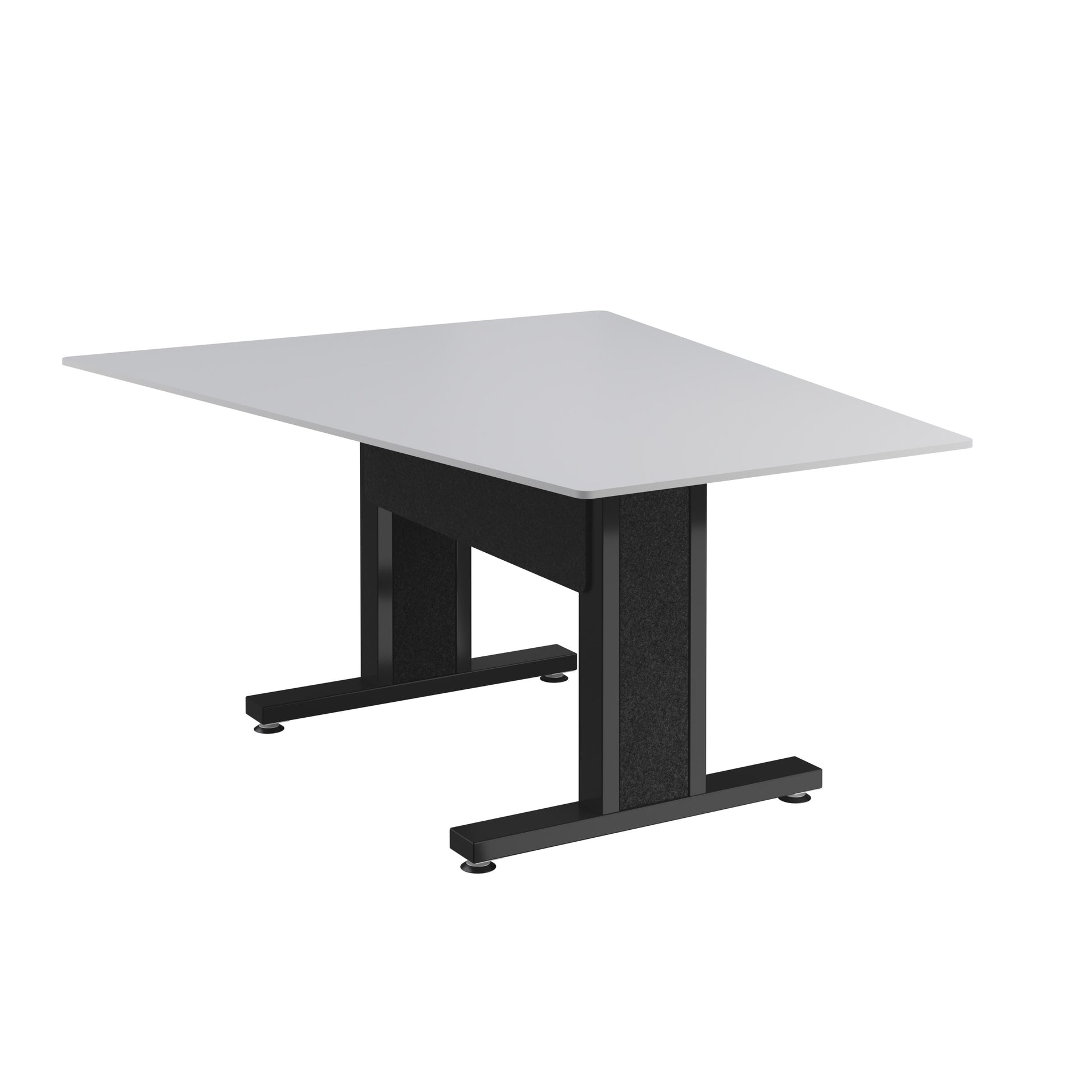 FM-TAN-0595430-D8B - Middle Atlantic - Forum 59 Angle Table for 3 to 5 People 30 Seated Height Designer White Table Top with Dark Table Base