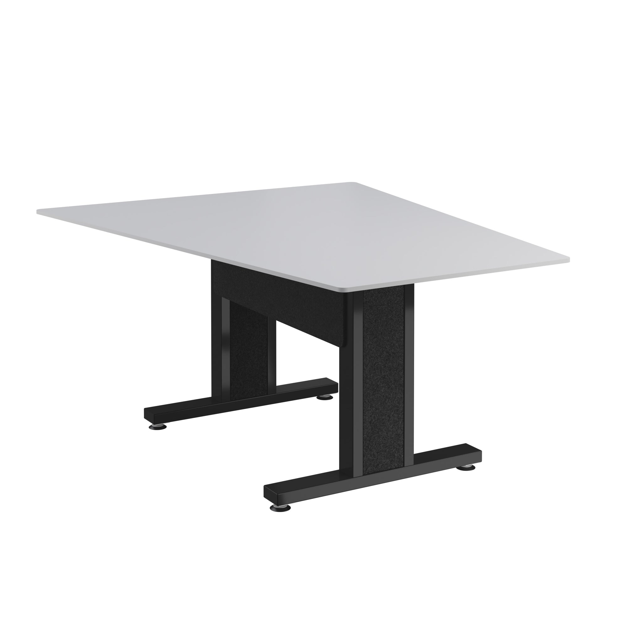 FM-TAN-0595430-D8B - Middle Atlantic - Forum 59 Angle Table for 3 to 5 People 30 Seated Height Designer White Table Top with Dark Table Base