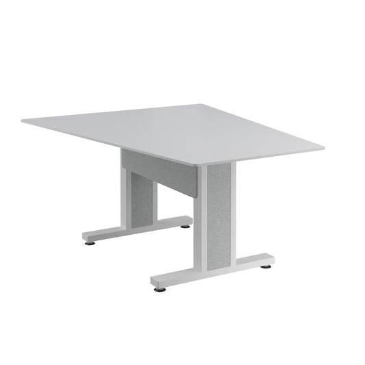 FM-TAN-0595430-D8W - Middle Atlantic - Forum 59 Angle Table for 3 to 5 People 30 Seated Height Designer White Table Top with Light Table Base