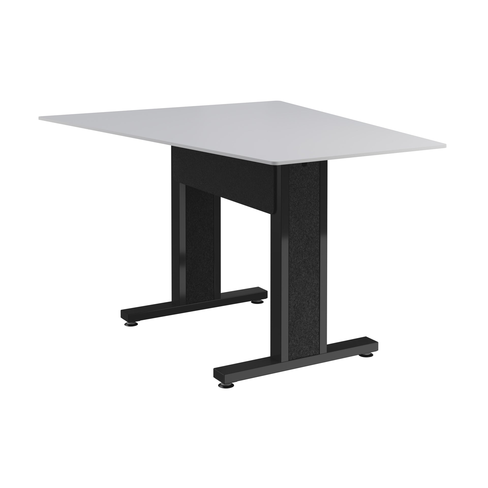 FM-TAN-0595438-D8B - Middle Atlantic - Forum 59 Angle Table for 3 to 5 People 38 Counter Height Designer White Table Top with Dark Table Base